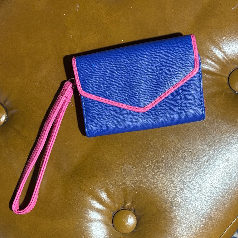 Blue and Pink Wristlet Wallet